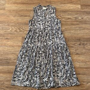 Maeve Anthropologie Marya Tiered Black & White Maxi Dress Women’s Size Large EUC